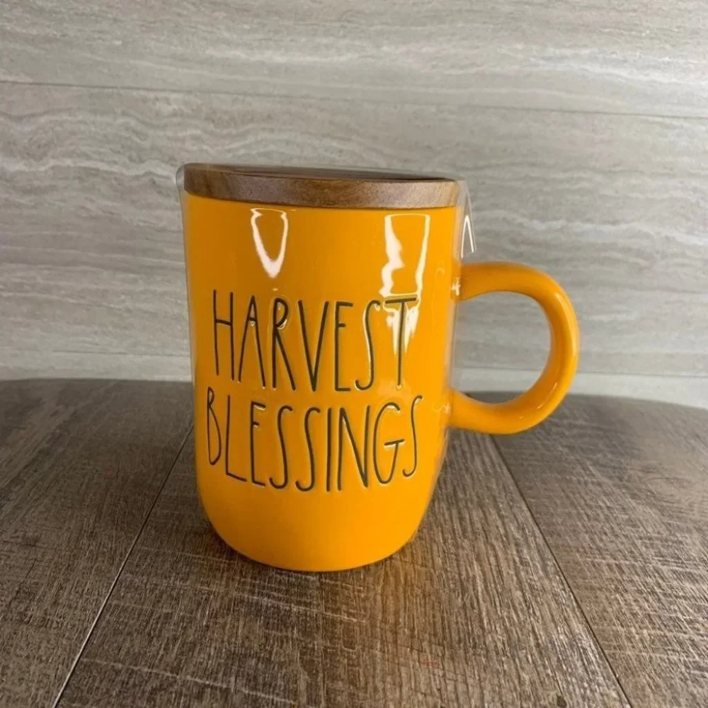 Rae Dunn Harvest Blessings Double Sided Topper Mug - Picture 1 of 6